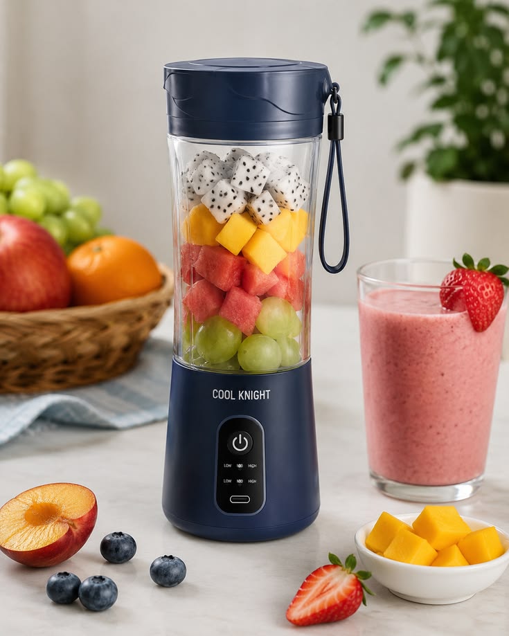 Portable Mini Blender – Rechargeable Personal Juicer for Smoothies, Shakes & Fresh Fruit Drinks
